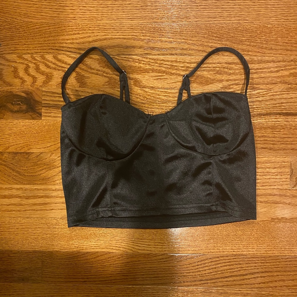 Black bustier crop top